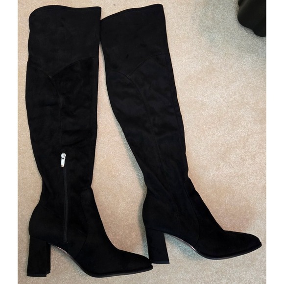 Marc Fisher Luley over the knee Boot Women's 7.5M Black Suede NWOT - Picture 1 of 13